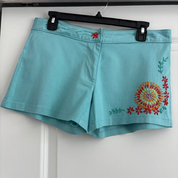 Judith March Women’s Embroidered Shorts Blue Sz M 90s - Picture 1 of 9
